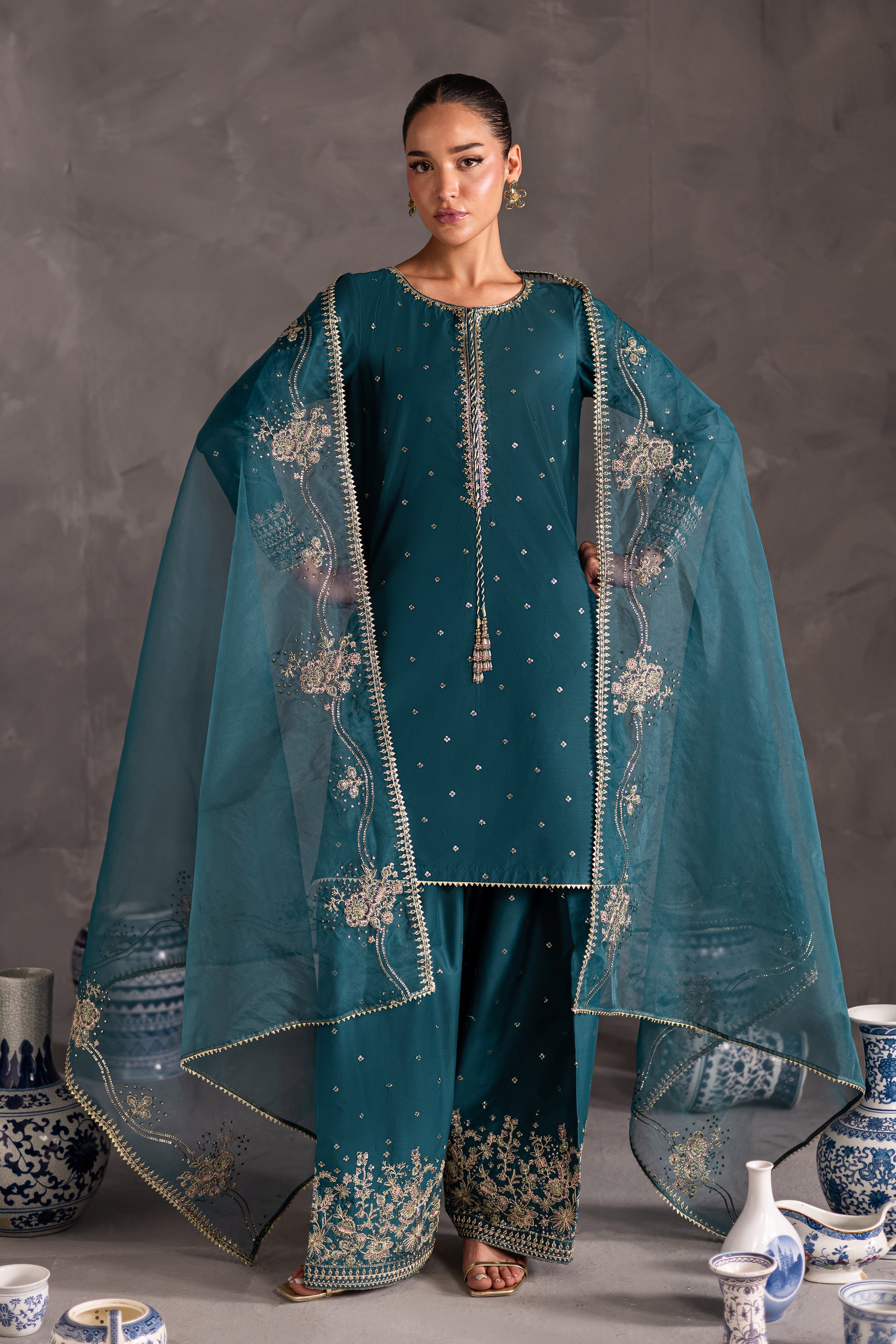 MAAND 2PC EMBROIDERED DRESS