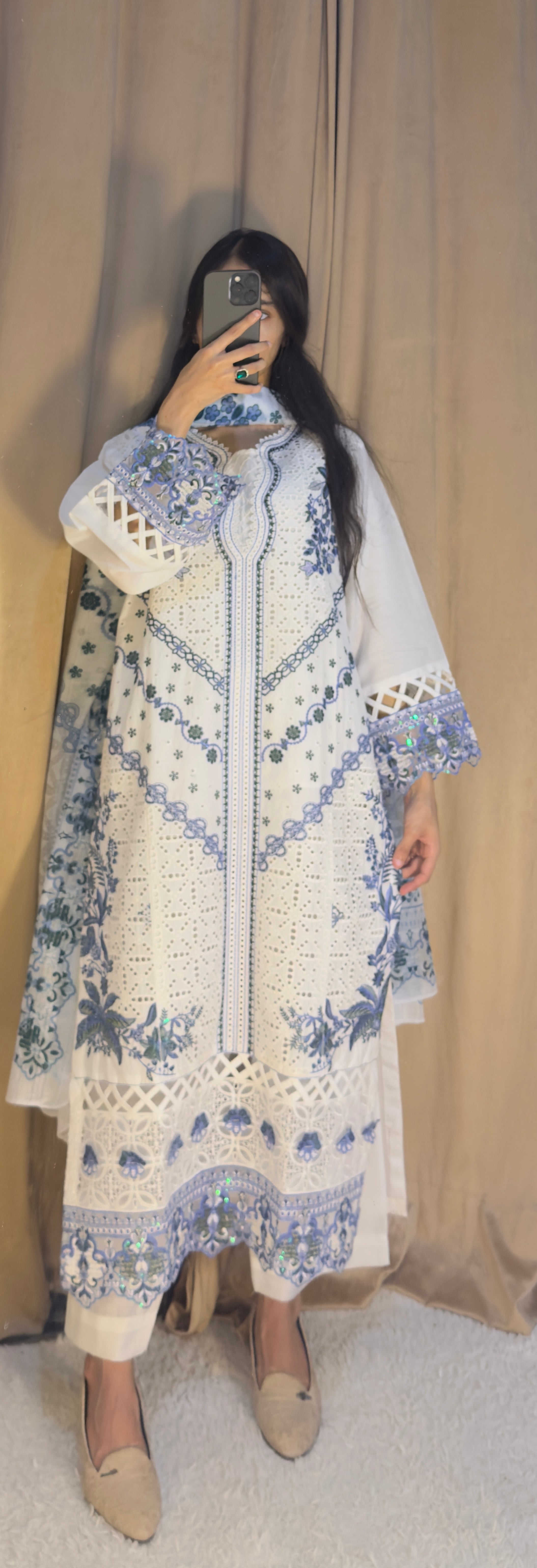 BEST SELLING - ELA NOOR 3PC EMBROIDERED DRESS