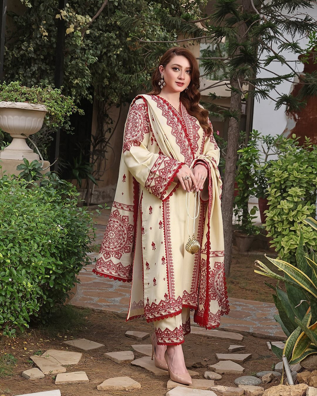 SAFA 3Pc-EMBROIDERED DRESS