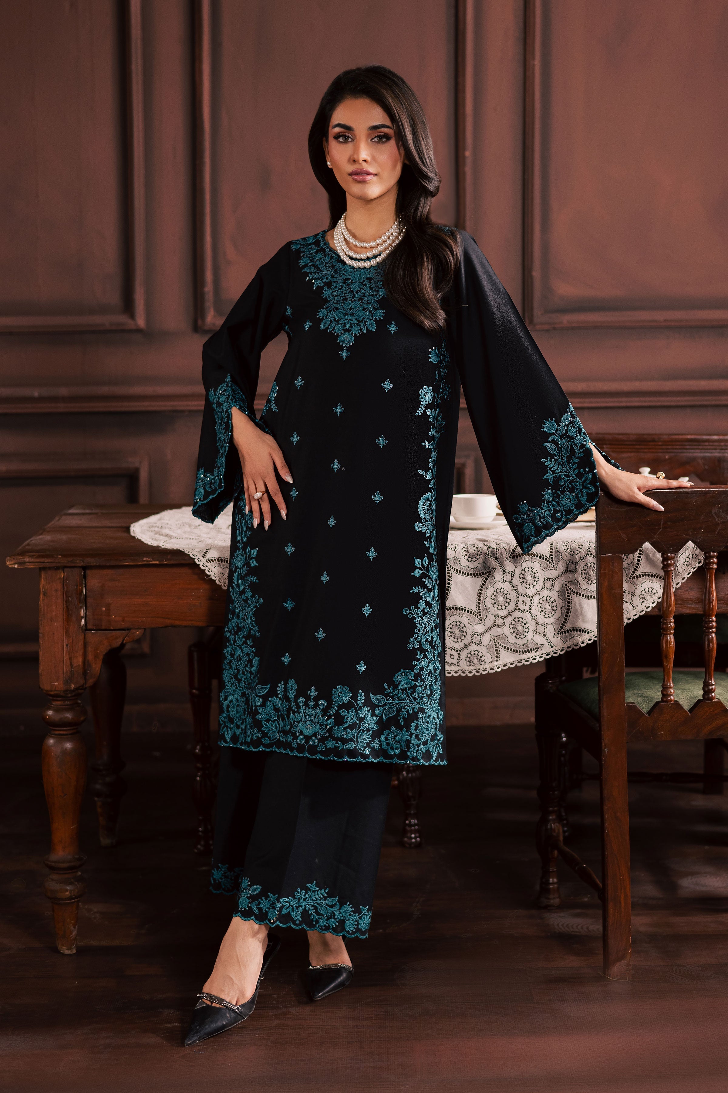 Best Selling - DREAMBOAT 2PC EMBROIDERED DRESS