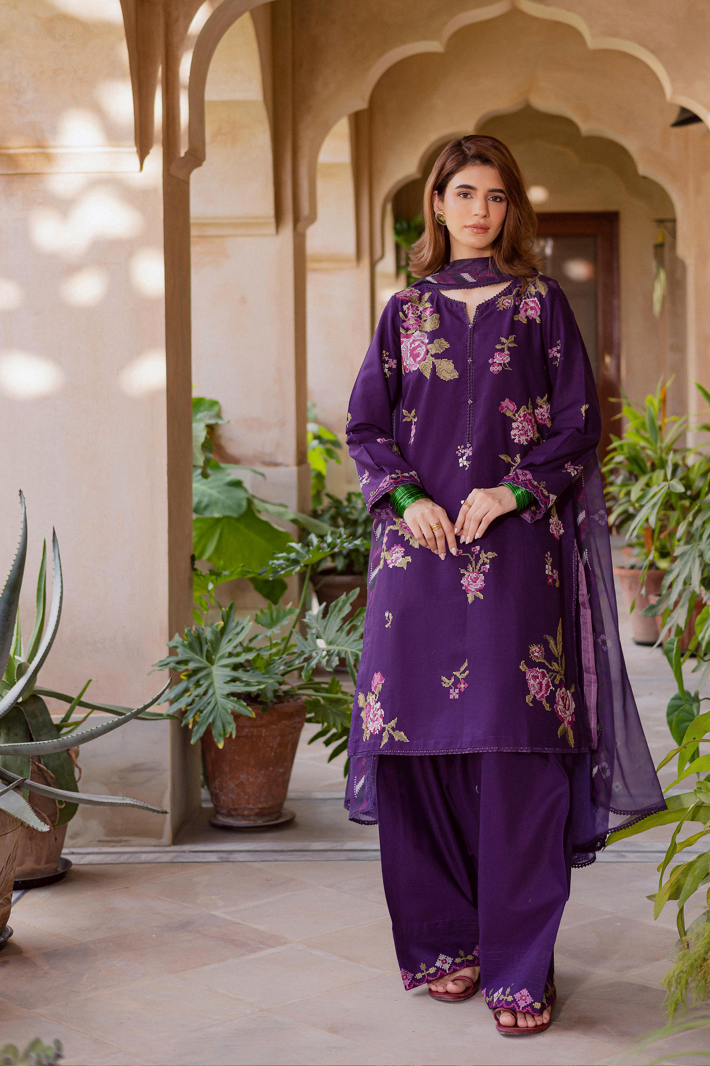 Best Selling - NATE STITCH 3PC EMBROIDERED DRESS