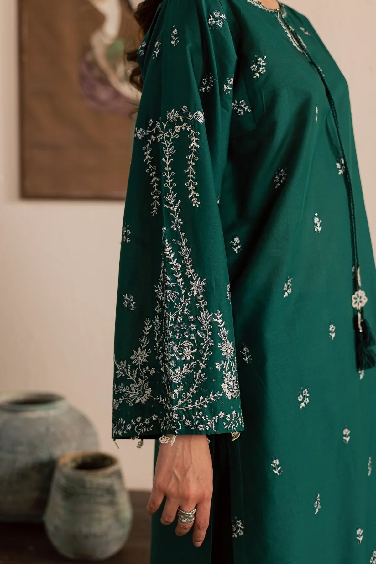 BEST SELLING - GREEN NAIROBI 2PC EMBROIDERED DRESS
