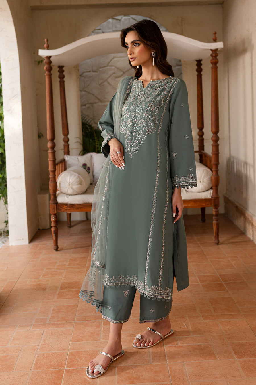 Nooraan 3Pc - Embroidered Dress