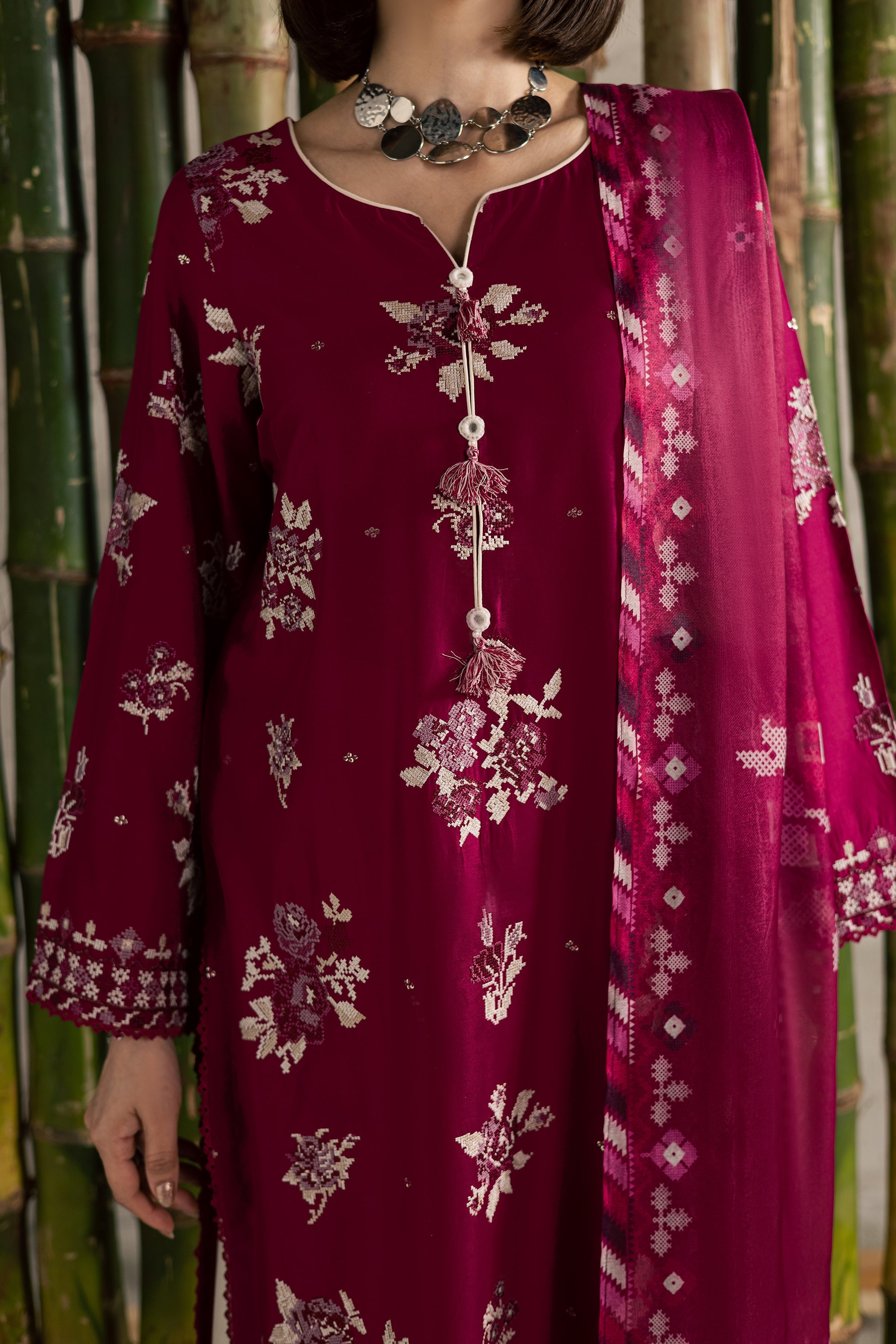 Best Selling - PINK OLIVER 3PC EMBROIDERED DRESS