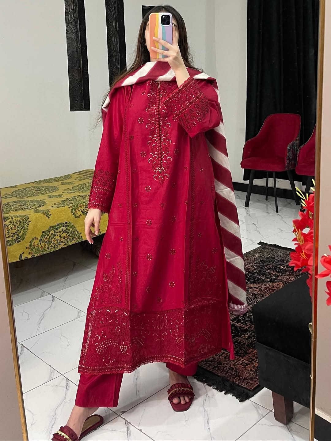 SOLE 3Pc- EMBROIDERED DRESS