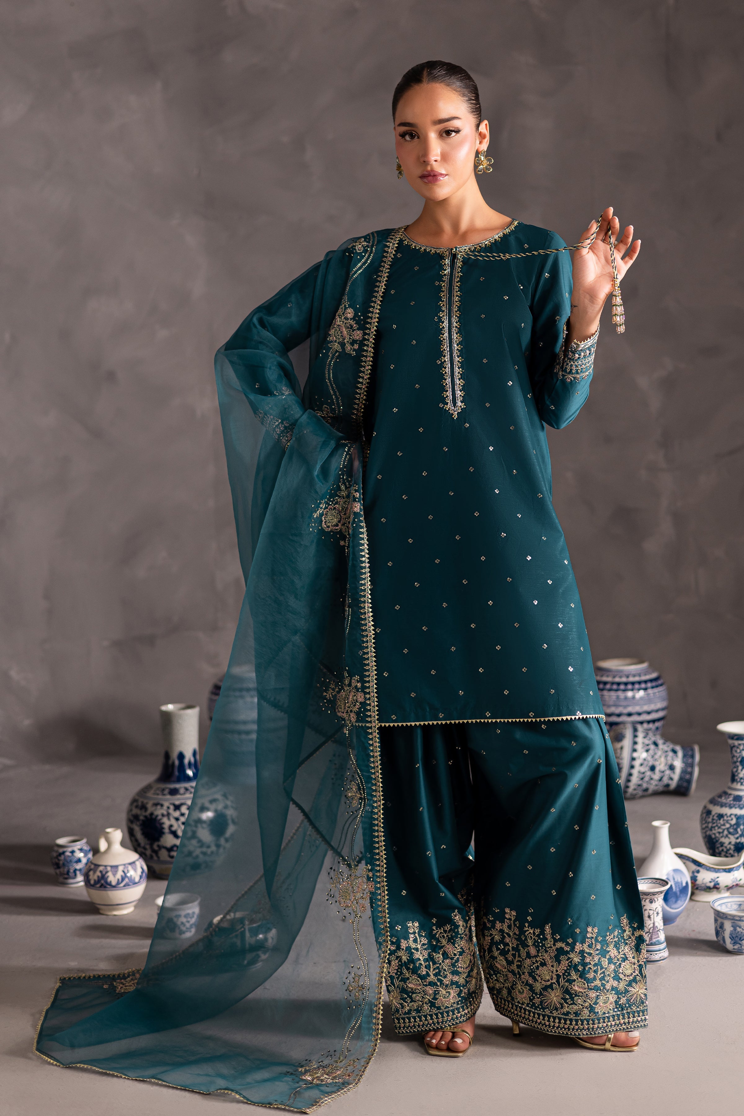 MAAND 2PC EMBROIDERED DRESS