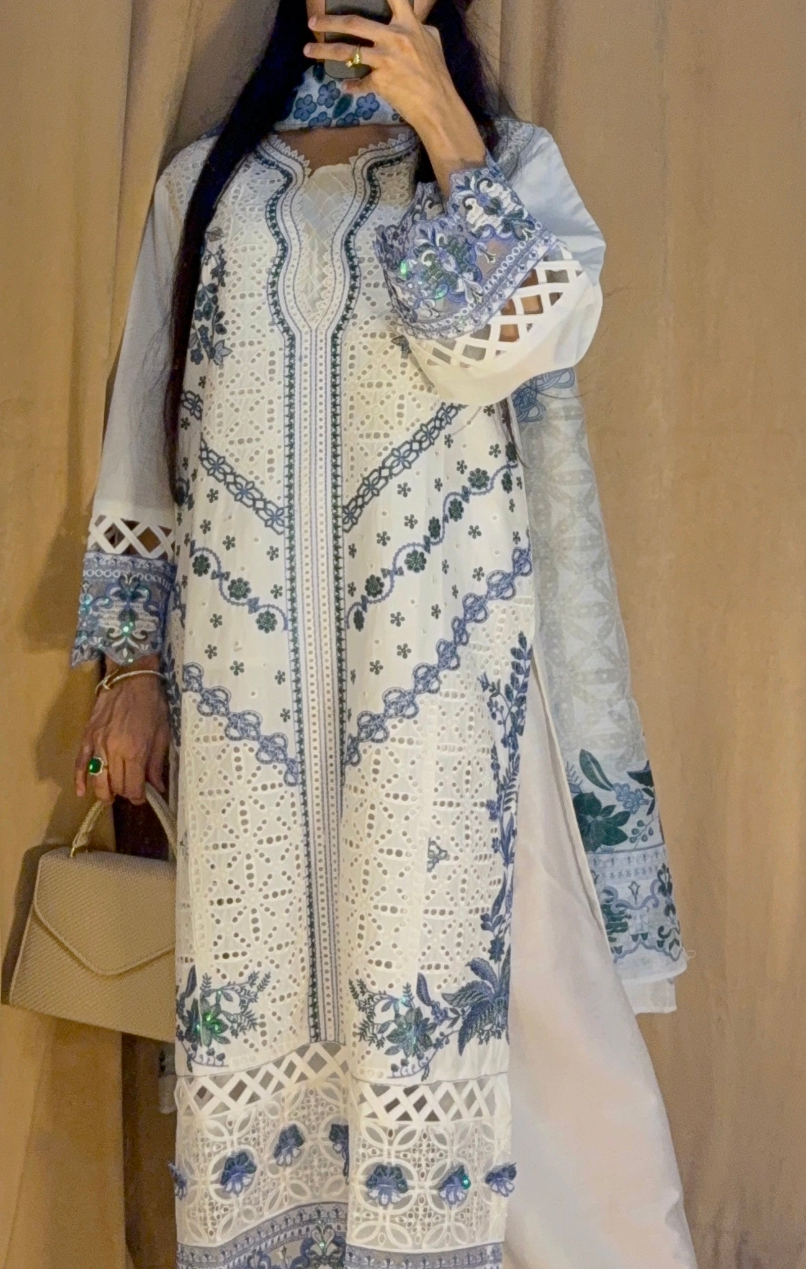 BEST SELLING - ELA NOOR 3PC EMBROIDERED DRESS