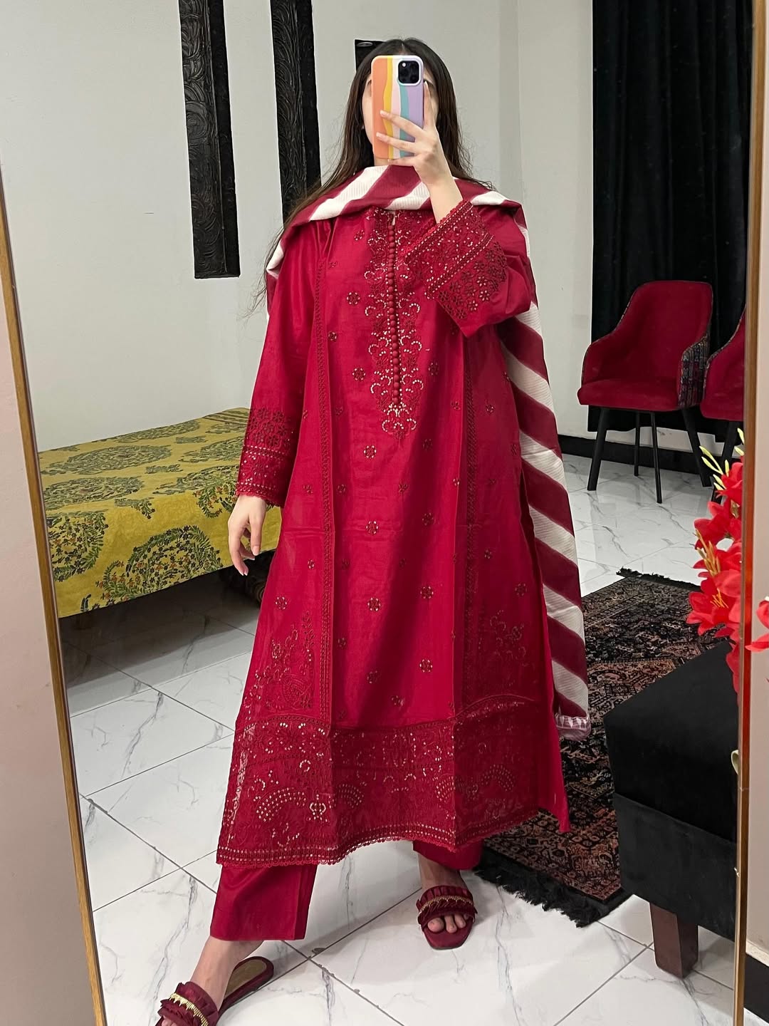 SOLE 3Pc- EMBROIDERED DRESS