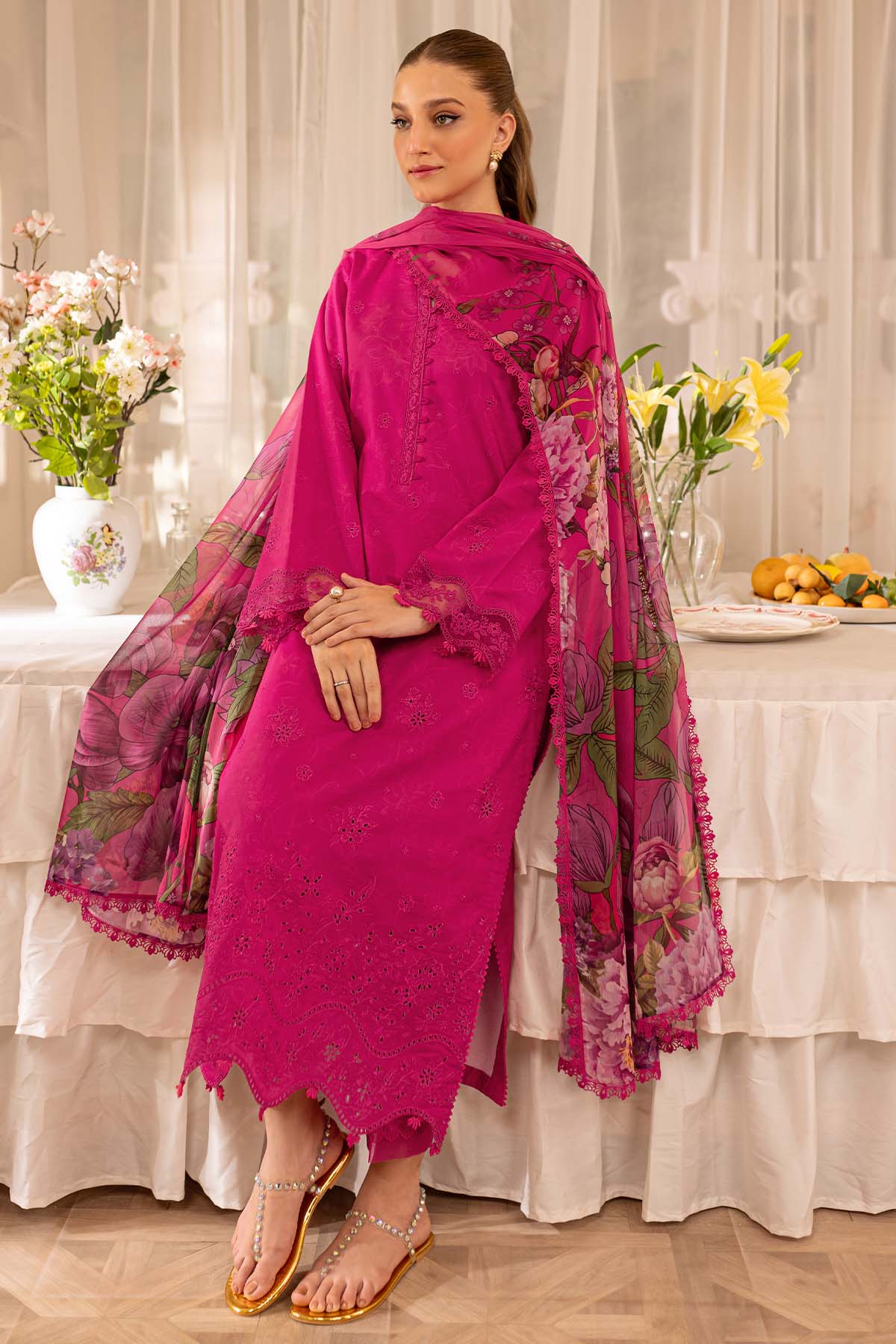Best Selling - Aster 3Pc- Embroidered Dress