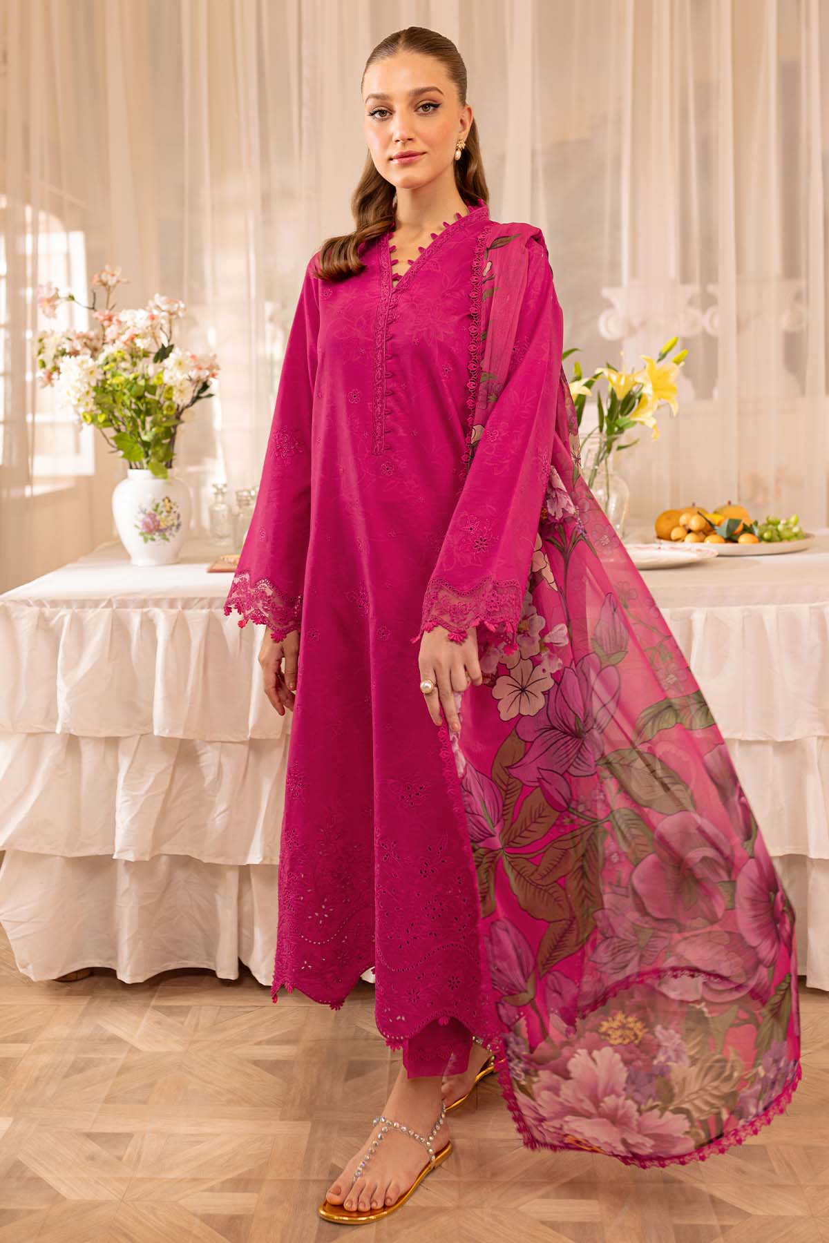 Best Selling - Aster 3Pc- Embroidered Dress
