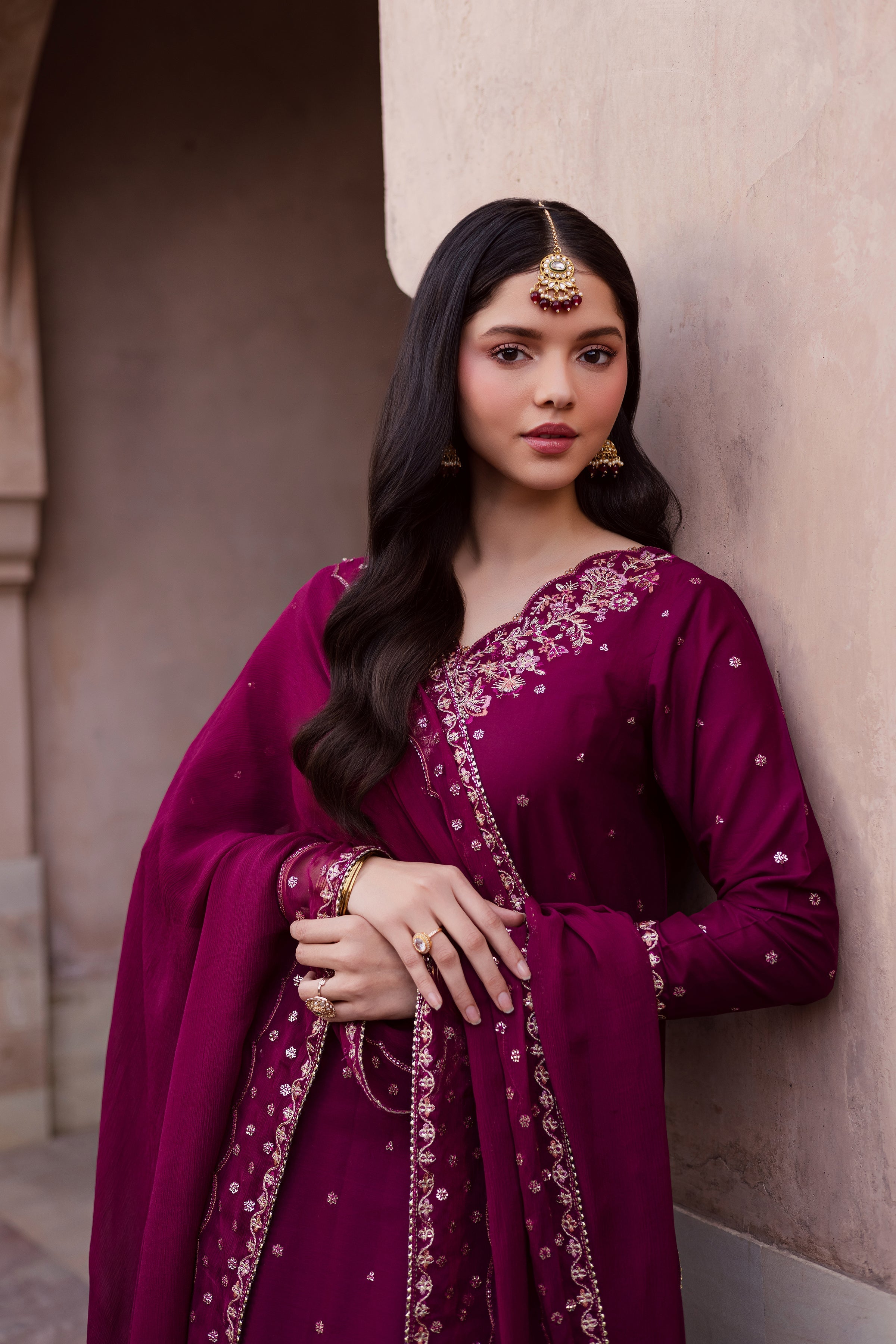 Best Selling - CHERRYBERRY 3PC FESTIVE EMBROIDERED DRESS