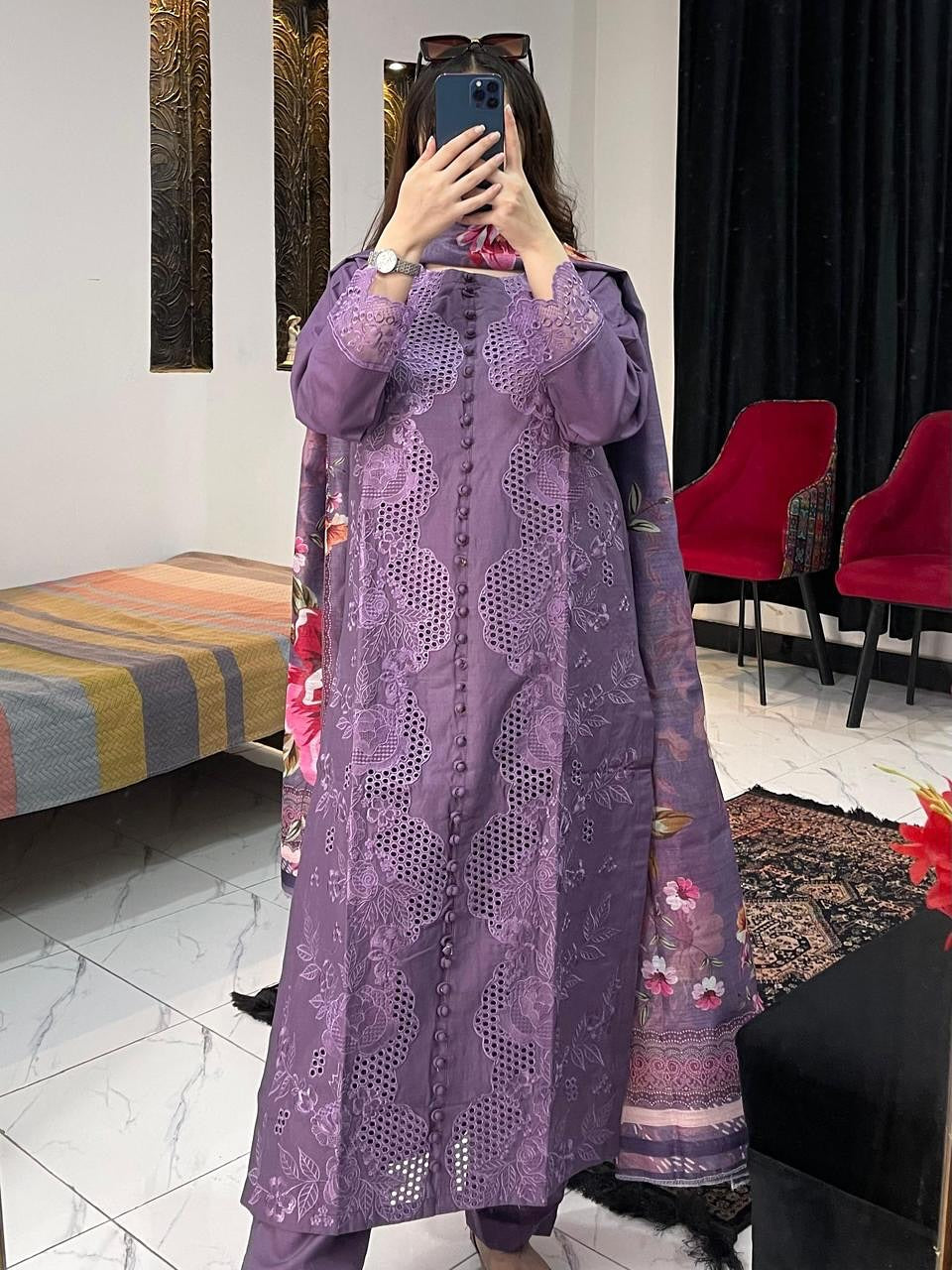 JANAN 3pc EMBROIDERED DRESS