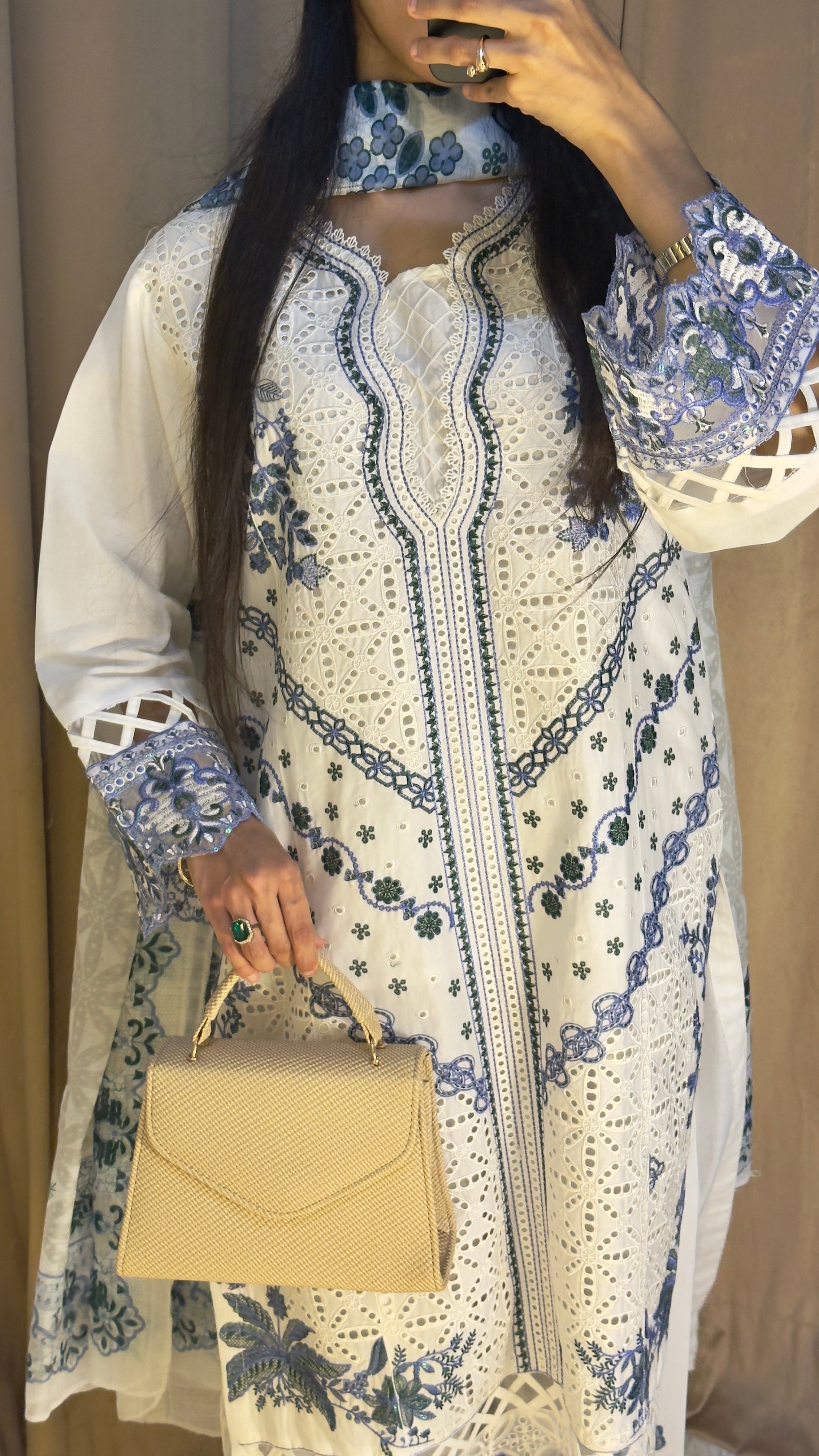 BEST SELLING - ELA NOOR 3PC EMBROIDERED DRESS