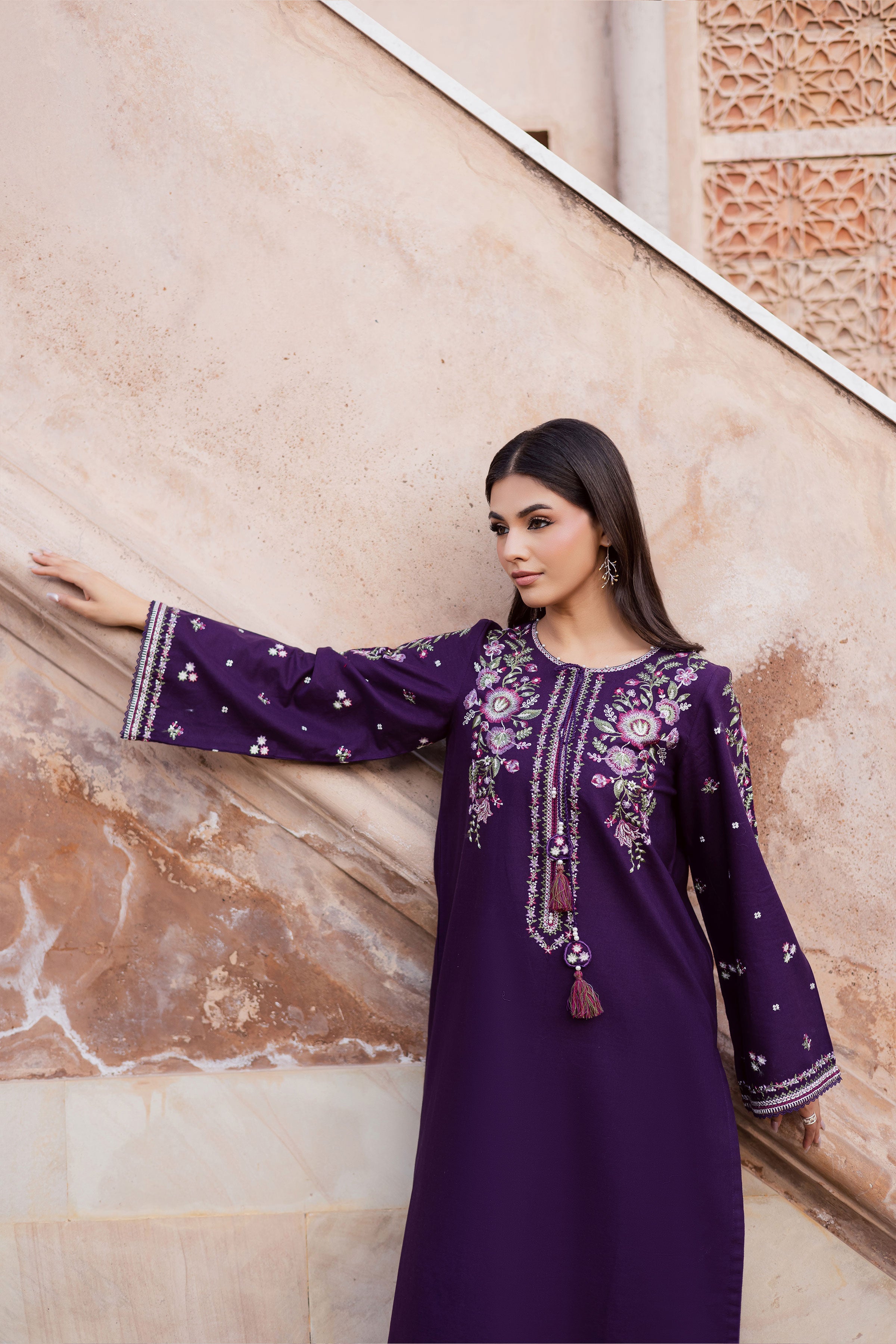 DEEJO IRIS 2 PC EMBROIDERED DRESS