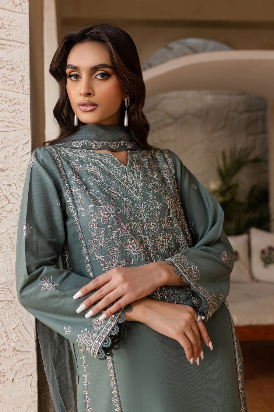 Nooraan 3Pc - Embroidered Dress